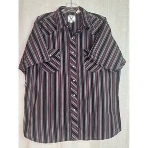 Corral‎ West Ranch Wear Western Shirt Striped Short Sleeve XL
